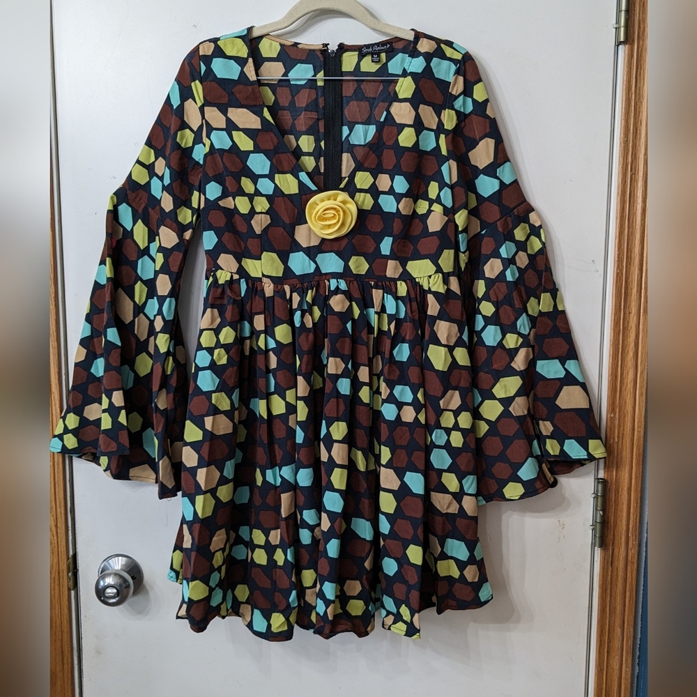 Smak Parlour midi geo dress size M